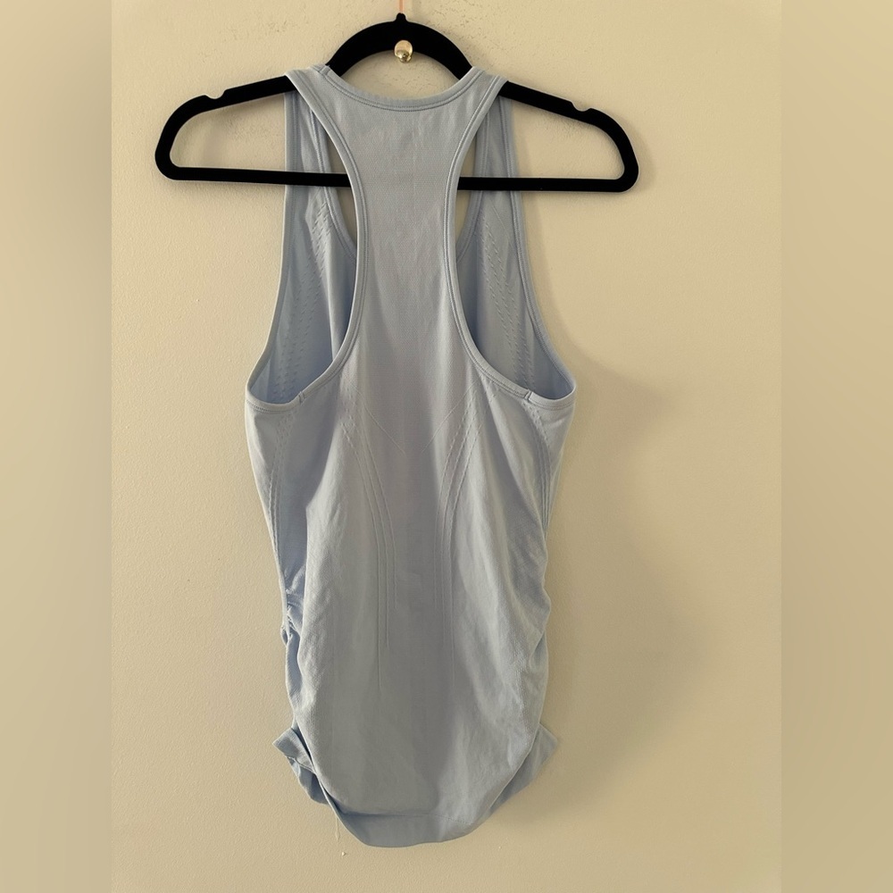 ATHLETA Speedlight Seamless Tank Racerback Ruched Running Pale Blue - Picture 4 of 7